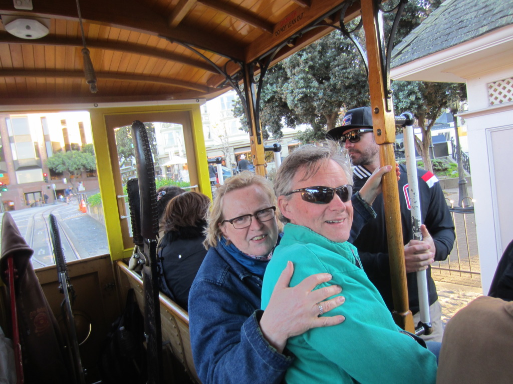 On the cable car before we started the downward perilous trip!