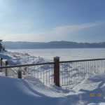 looking over the wharf down the river