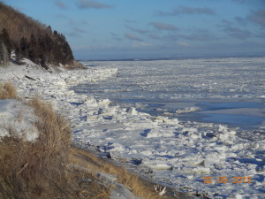 Looking to the former fisherman's hut. Ice as far as you can see
