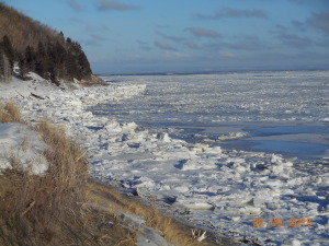 Looking to the former fisherman's hut. Ice as far as you can see