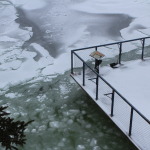 ice right up under the edge of the terrasse at the marina restaurant