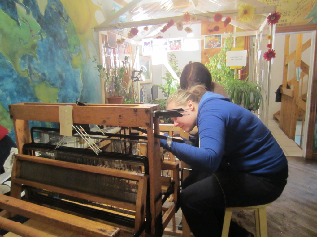 Setting up the loom