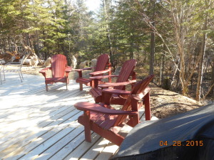 Ahhh a sure sign of Summer chairs ready for a drink on the deck