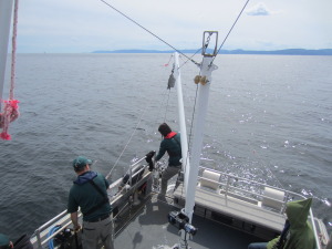 Lowering off the end of the boat